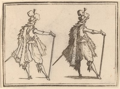 Herr mit Stock von Edouard Eckman after Jacques Callot