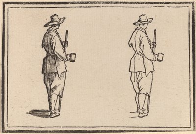 Bauer mit einer Tasse von Edouard Eckman after Jacques Callot