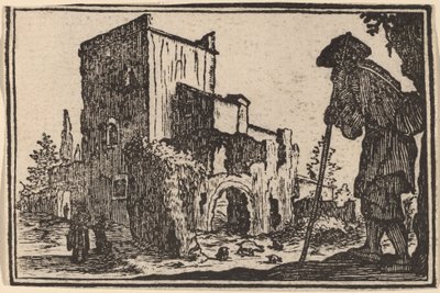 Hirte und Ruinen von Edouard Eckman after Jacques Callot