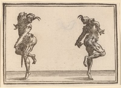 Zwei Pantalons tanzen von Edouard Eckman after Jacques Callot