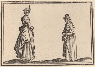 Zwei Frauen im Profil von Edouard Eckman after Jacques Callot