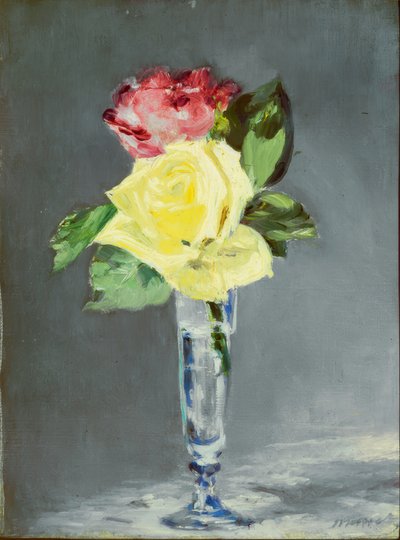 Rosen in einem Champagnerglas von Édouard Manet