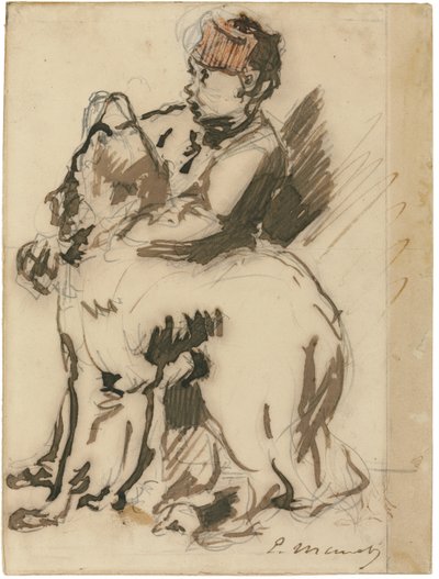 Das Kind und der Hund von Édouard Manet