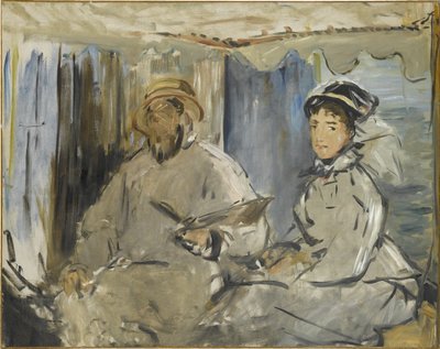 Der Maler Monet in seinem Atelier, 1874 von Édouard Manet