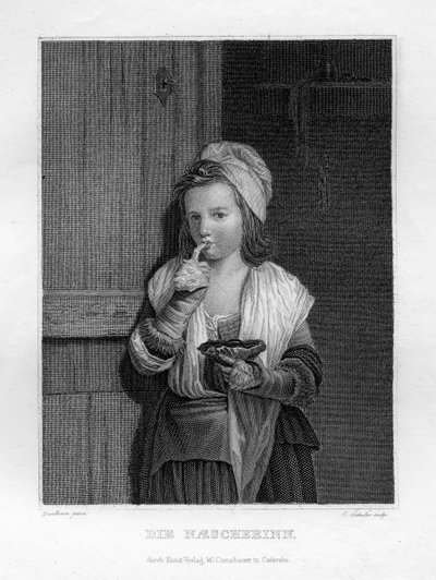 Mädchen beim Essen, ca. 1833 von Edouard Schuler