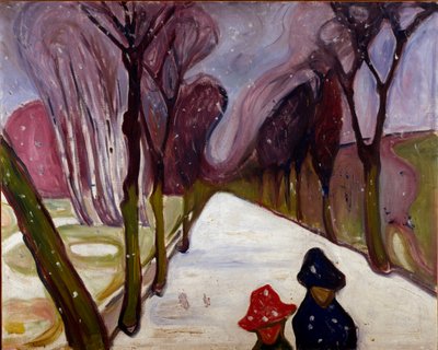 Allee im Schneesturm von Edvard Munch
