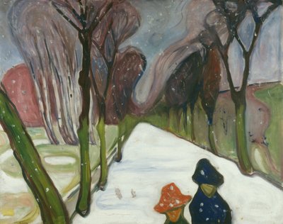 Neuer Schnee in der Allee von Edvard Munch