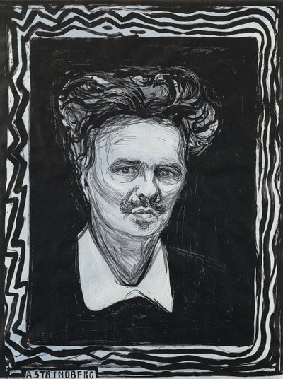 Porträt Strindberg von Edvard Munch