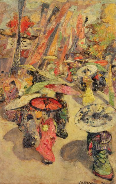 Straßenszene, Tokio von Edward Atkinson Hornel