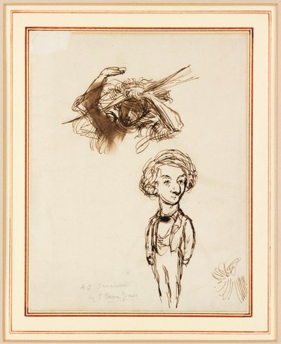 Karikatur von Algernon Charles Swinburne von Edward Coley Burne Jones