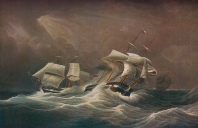 H.M.S. Indefatigable im Gefecht mit der französischen Droits-De-L