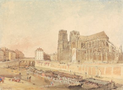 Notre Dame, Paris, vom linken Ufer von Edward Duncan