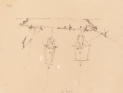 Ein Segelschiff [verso], 1839-1845 von Edward Lear
