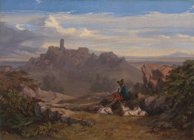 Landschaft mit Ziegenhirte von Edward Lear