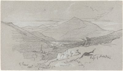 Bergblick von Antrodoco von Edward Lear