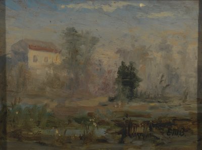 Ohne Titel (Landschaft mit Haus im Hintergrund) von Edward Mitchell Bannister