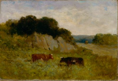 Unbetitelte Landschaft mit zwei Kühen, 1898 von Edward Mitchell Bannister