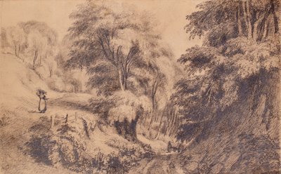 Landschaft mit Frau und Weg von Edward Pretty