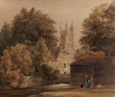 Ansicht in der Nähe von Winchester (Kathedrale im Hintergrund) von Edward Pretty