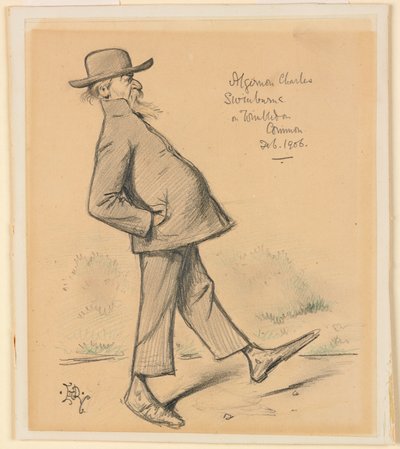 Algernon Charles Swinburne auf Wimbledon Common von Edward Tennyson Reed