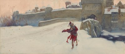 Kompositionsstudie für von Edwin Austin Abbey