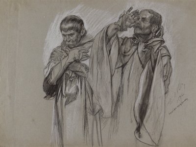 Figurenstudie für  von Edwin Austin Abbey