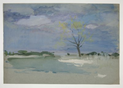 Landschaft mit Baum von Edwin Austin Abbey