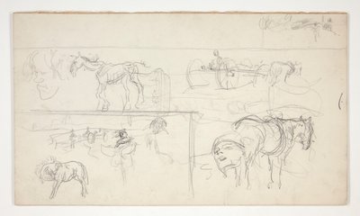 Blatt mit Skizzen von Edwin Austin Abbey