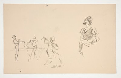 Blatt mit Skizzen von Edwin Austin Abbey