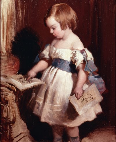 Kind mit einer Zeichnung von Edwin Landseer