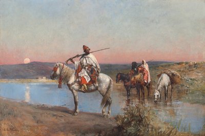 Durchqueren eines Baches von Edwin Lord Weeks