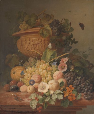 Stillleben mit Blumen und Früchten von Eelke Jelles Eelkema