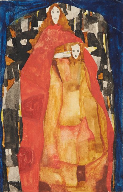 Mutter mit Kind im roten Mantel, 1911 von Egon Schiele