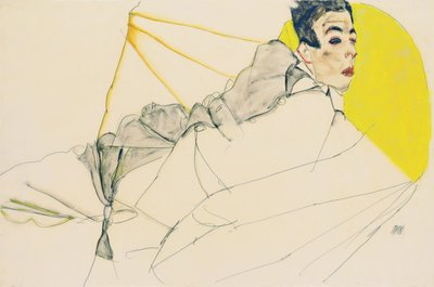 Liegender Junge Erich Lederer, 1913 von Egon Schiele