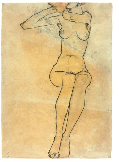 Sitzender Akt, 1910 von Egon Schiele