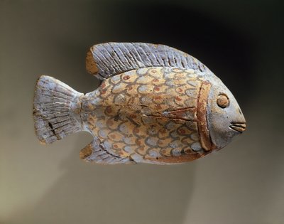 Bemalter Keramikfisch, aus Ägypten von Egyptian