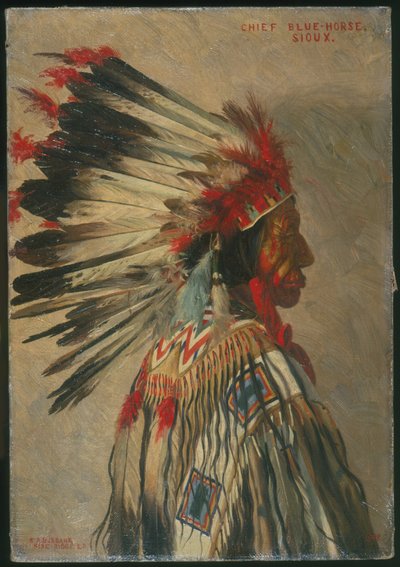 Häuptling Blue Horse, Sioux von Elbridge Ayer Burbank