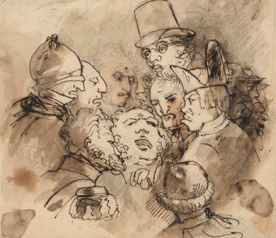 Gruppe von Karikaturköpfen von Elias Martin