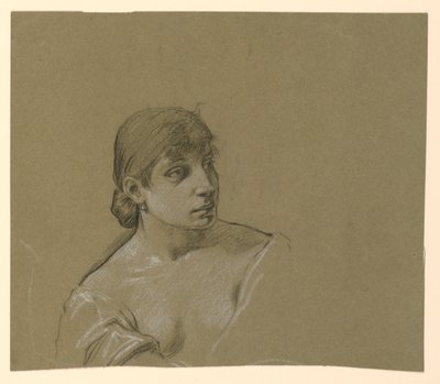 Porträt einer jungen Frau von Elihu Vedder