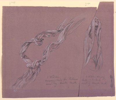 Studien von Draperien der "Fortuna" von Elihu Vedder
