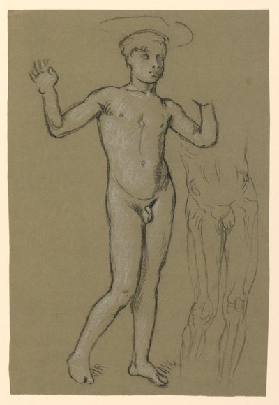 Figurenstudie für einen Brunnenentwurf von Elihu Vedder