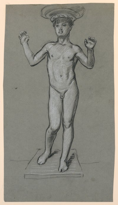 Figurenstudie für einen Brunnenentwurf von Elihu Vedder
