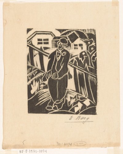Mann im Gemüsegarten von Else Berg (signed by artist)