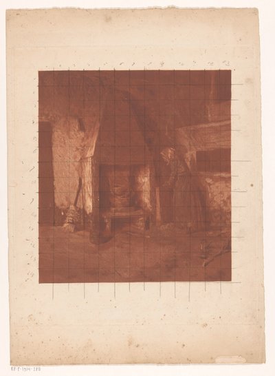 Bäuerin stehend am Herd von Emanuel Samson van Beever