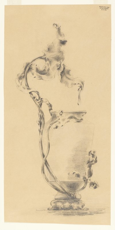 Design für eine bronzebeschlagene Vase von Emile Galle