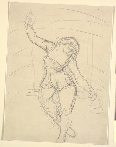 Weibliche Künstlerin sitzt auf Trapez von Emile Othon Friesz