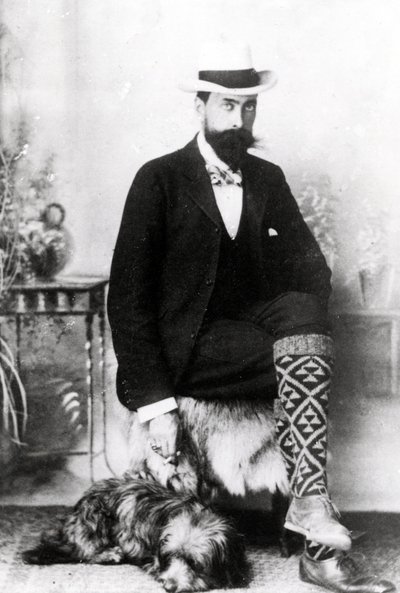 Adrian Hope mit Robbie, ca. 1880-1900 von English Photographer