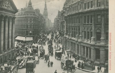 Mansion House und Cheapside, London von English Photographer