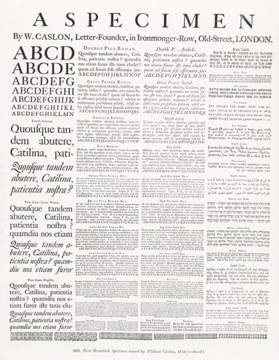 Ein Exemplar von W. Caslon von English School