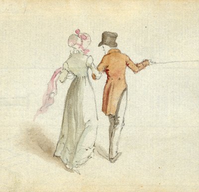 Ein Paar beim Spaziergang, ca. 1825 von English School